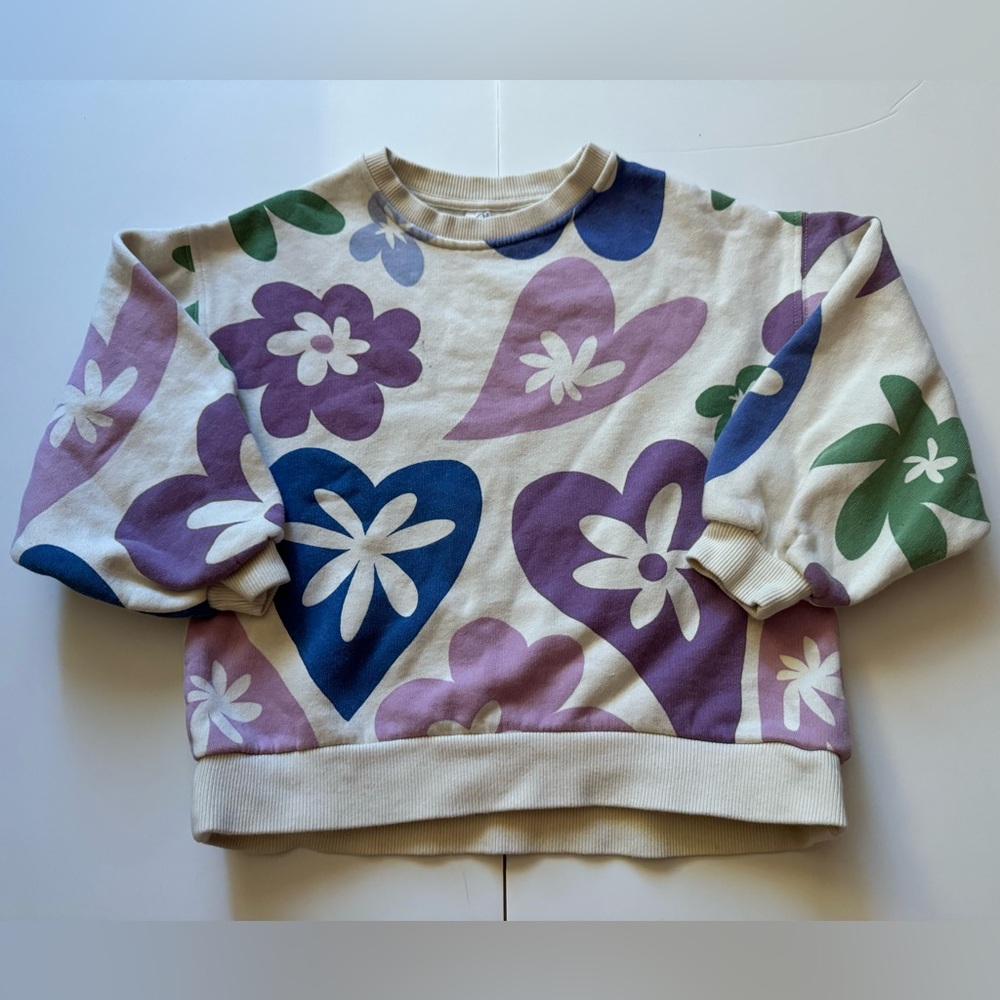 Zara Kids Floral Print Sweatshirt in Size 8 GUC